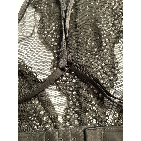 Victoria's Secret Bralette Size Small  olive Green lace And  Mesh High Neck - Picture 3 of 6